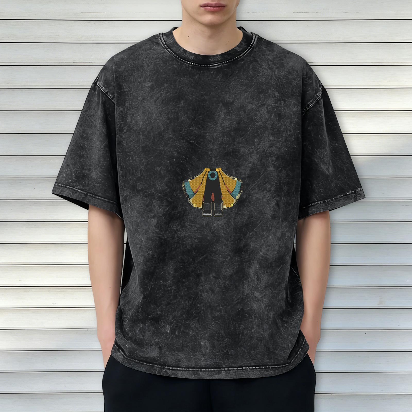 Oversized Acid Wash T-Shirt With Graphic Print