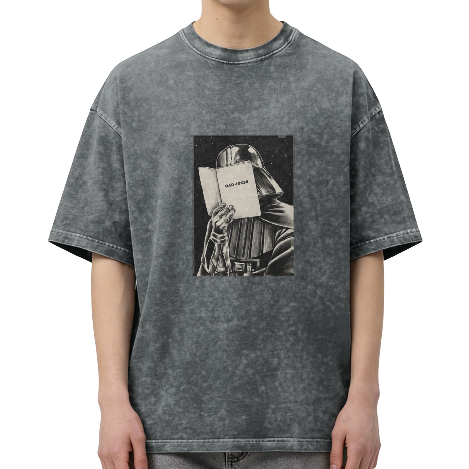 Darth Vader Reading Dad Jokes Vintage Wash T-Shirt