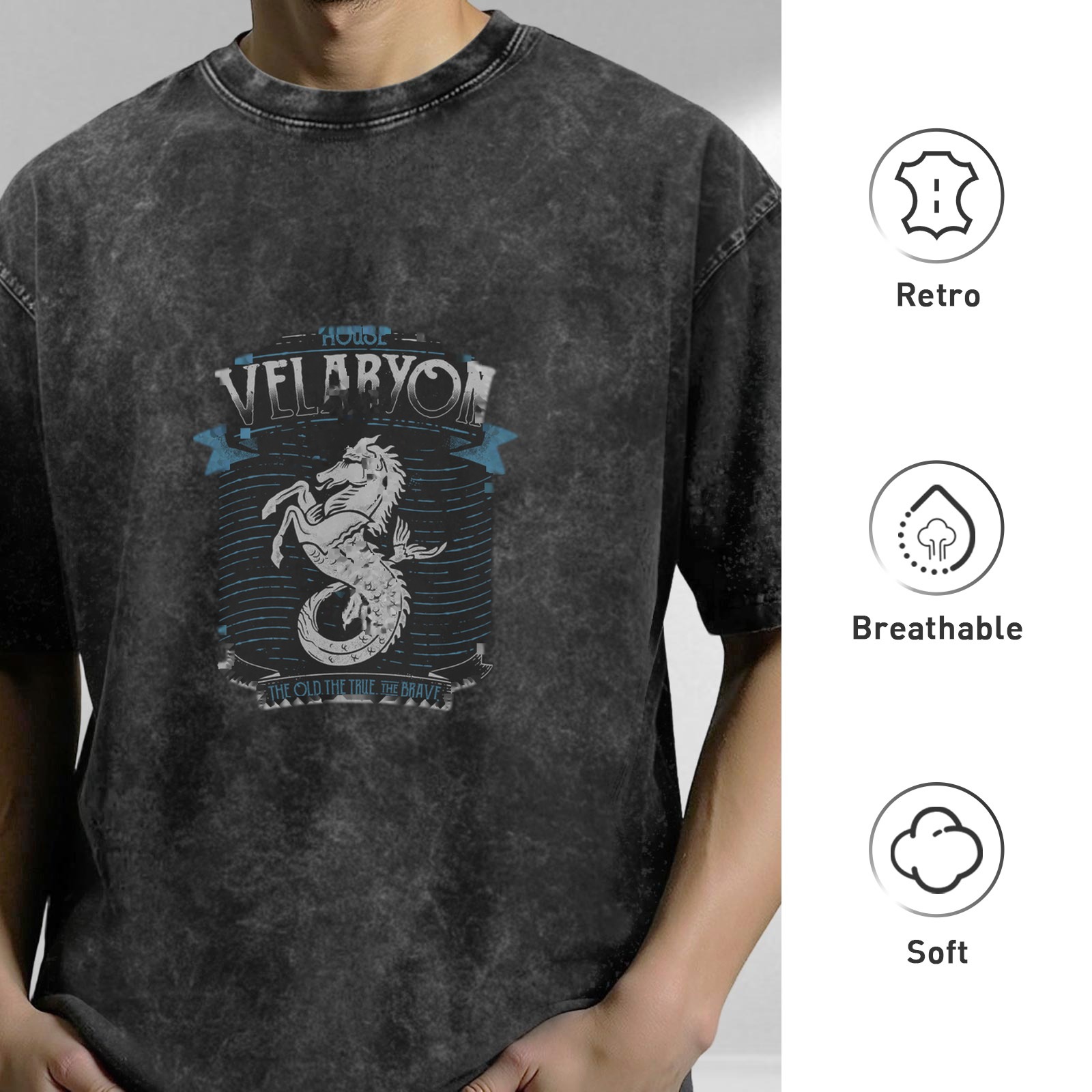 House Velaryon Seahorse Graphic Vintage T-Shirt