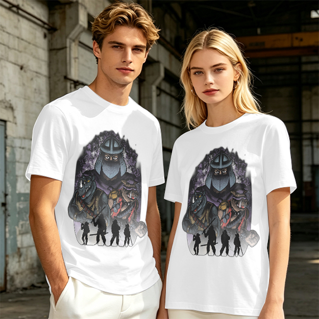 Olive T-Shirt with Teenage Mutant Ninja Turtles Villains Print
