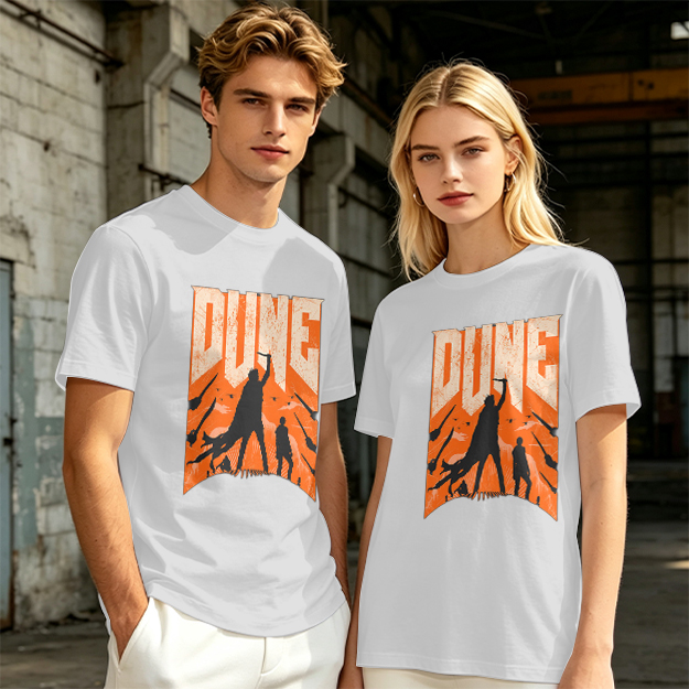 Dune Themed Silhouette Graphic Print Olive T-Shirt