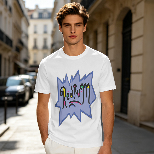Olive Green T-Shirt With Playful Redrum Graphic Print