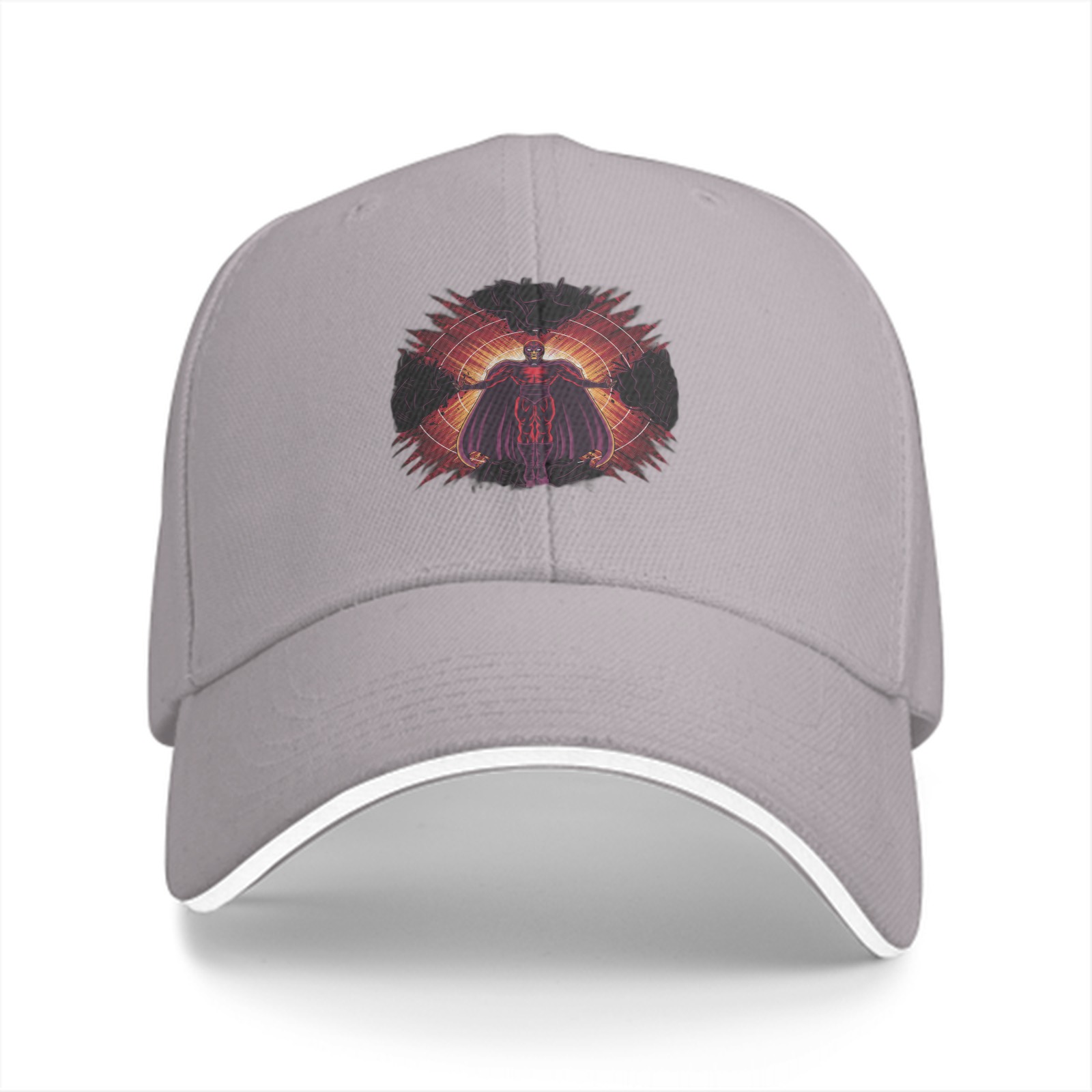 Black Baseball Cap With Dark Sorcerer Graphic Print