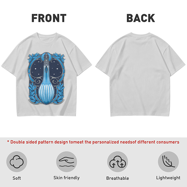 Olive T-Shirt With Art Nouveau Celestial Lute Graphic Print