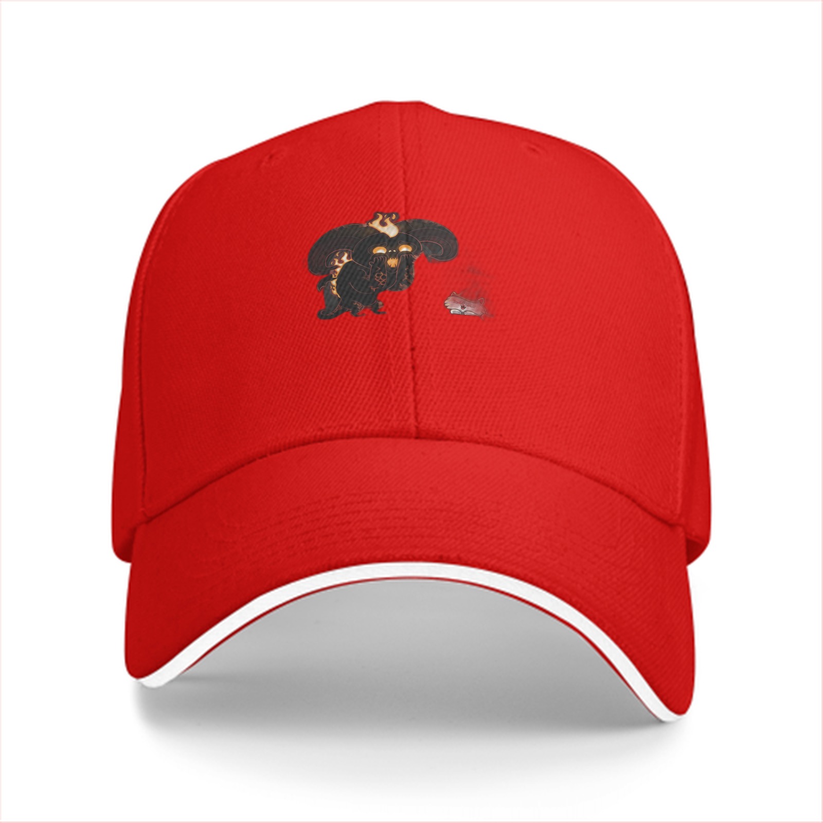 Black baseball cap with Balrog and small wolf graphic