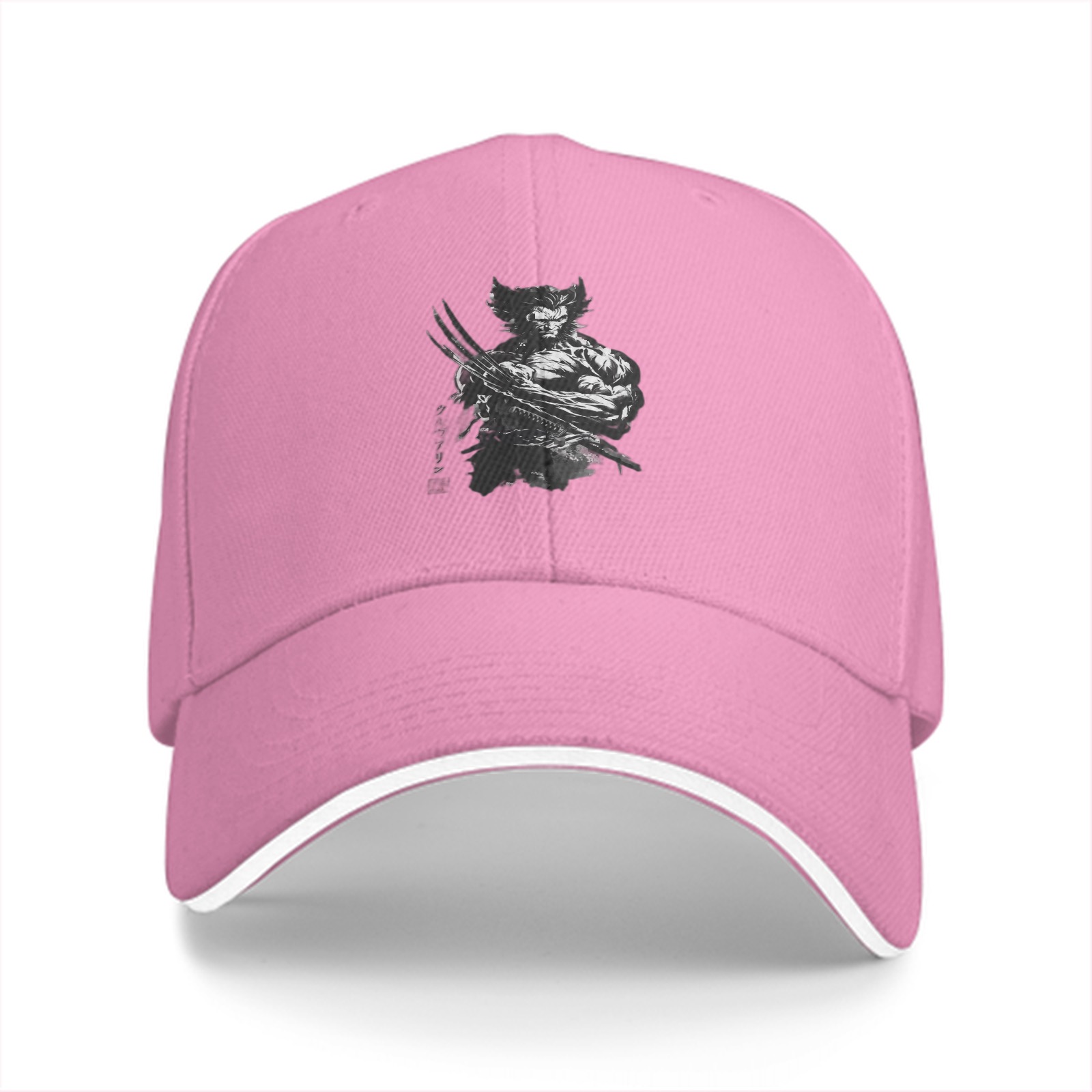 Black baseball cap with fierce clawed mutant graphic print