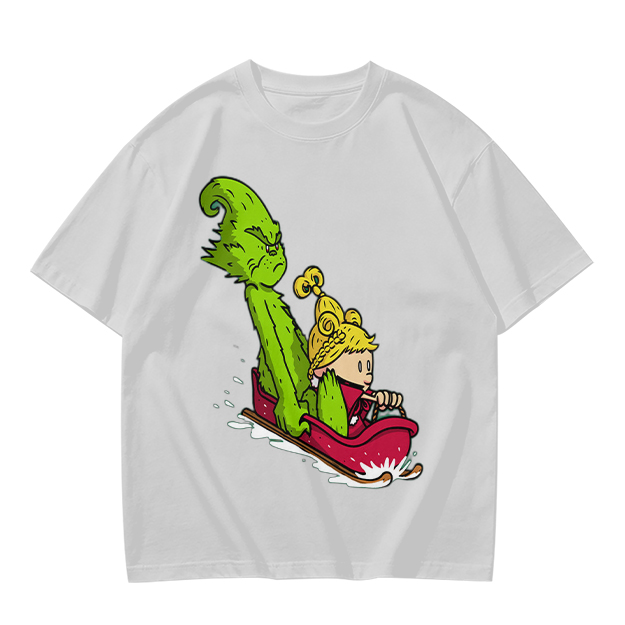 Grinch and Cindy Lou Who Sledding Graphic T-Shirt