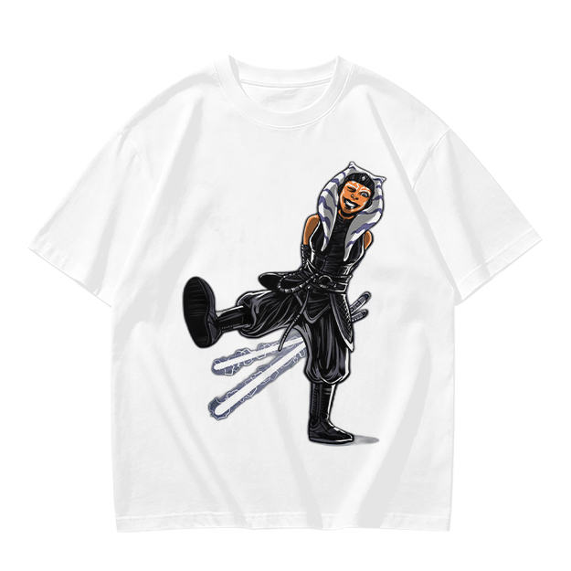 Olive T-Shirt Featuring Ahsoka Tano With Lightsabers