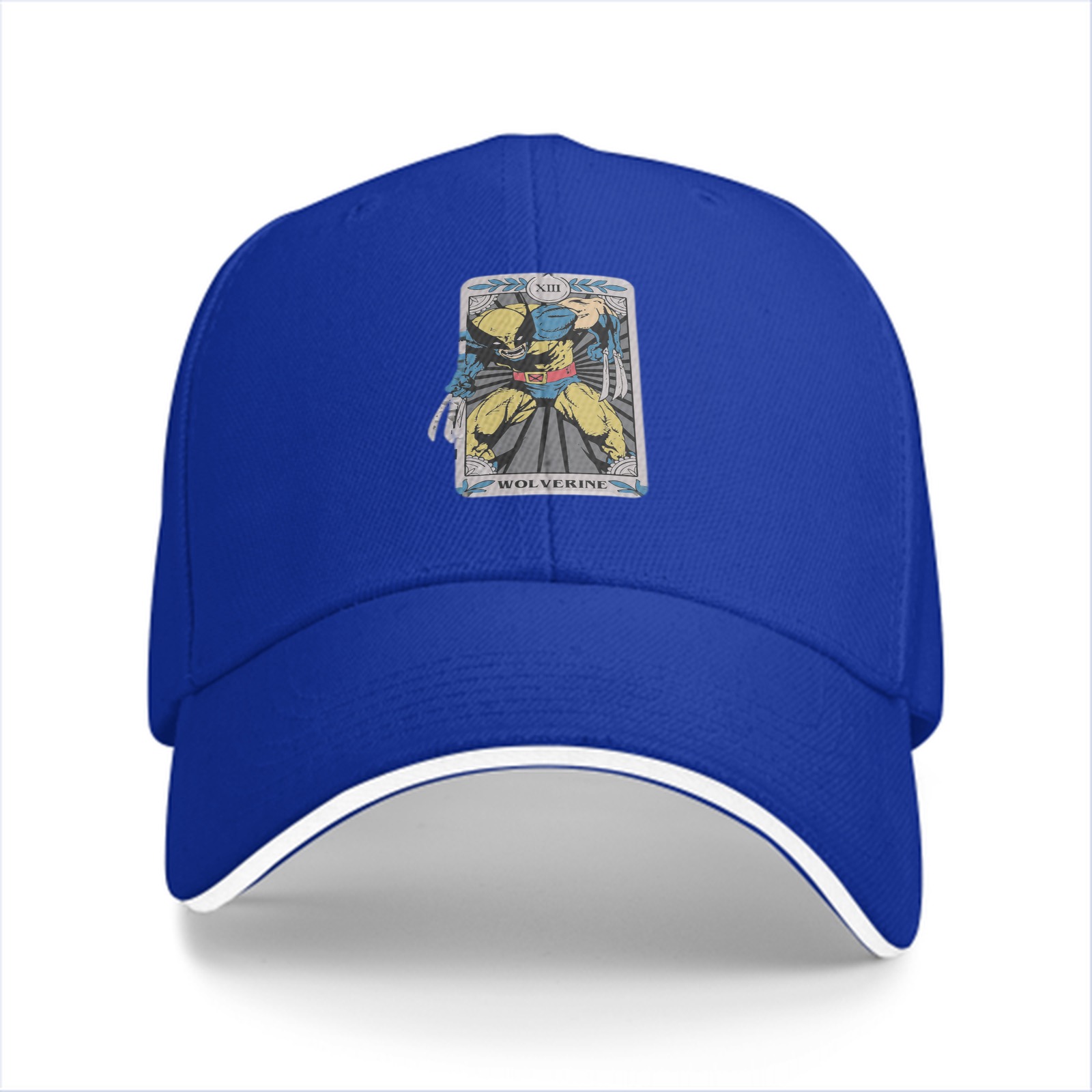 Black Baseball Cap With Wolverine Tarot Card Graphic