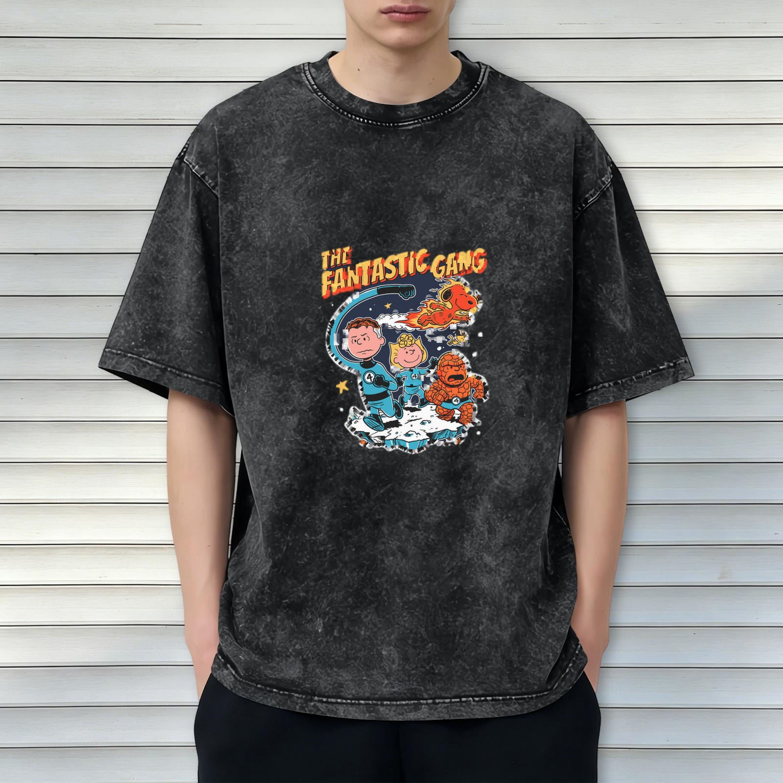 The Fantastic Gang Peanuts Superhero Graphic Vintage T-Shirt