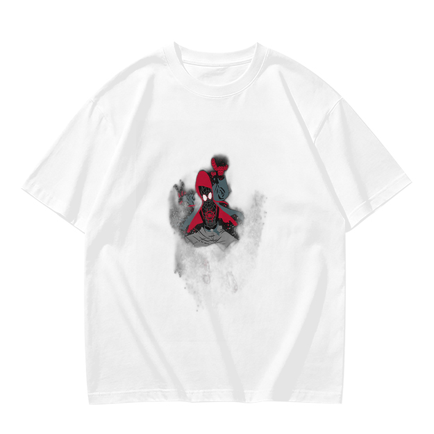 Olive Green T-Shirt with Spider-Man Into the Spider-Verse Graphic