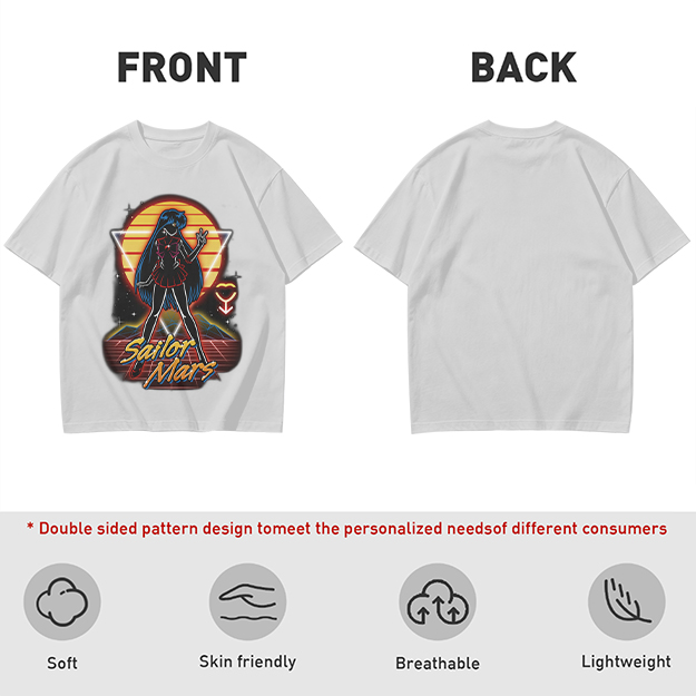 Sailor Mars Retro Synthwave Graphic T-Shirt Design