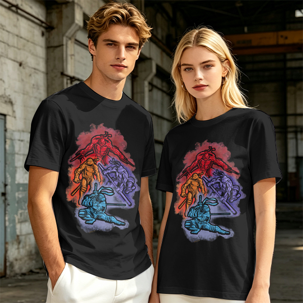 Olive T-shirt with Mutant Ninja Turtles Graphic Print