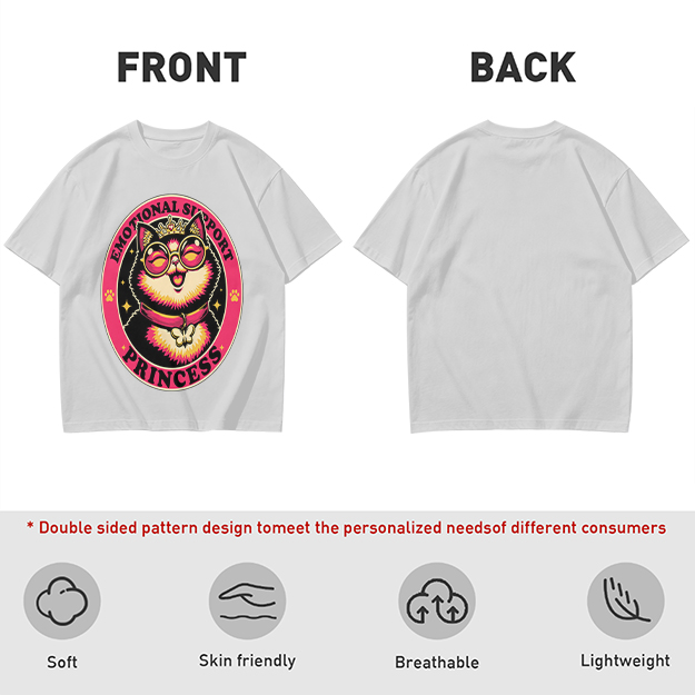 Emotional Support Princess Cat Graphic T-Shirt