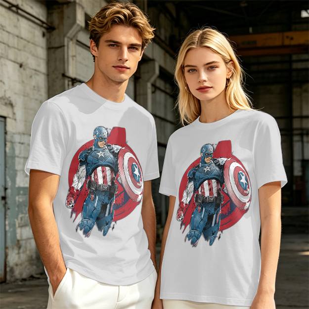 Olive T-shirt with Captain America Graphic Print