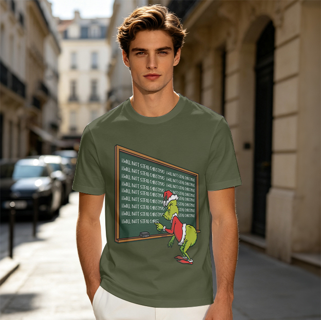 Grinch I Will Not Steal Christmas Chalkboard T-Shirt
