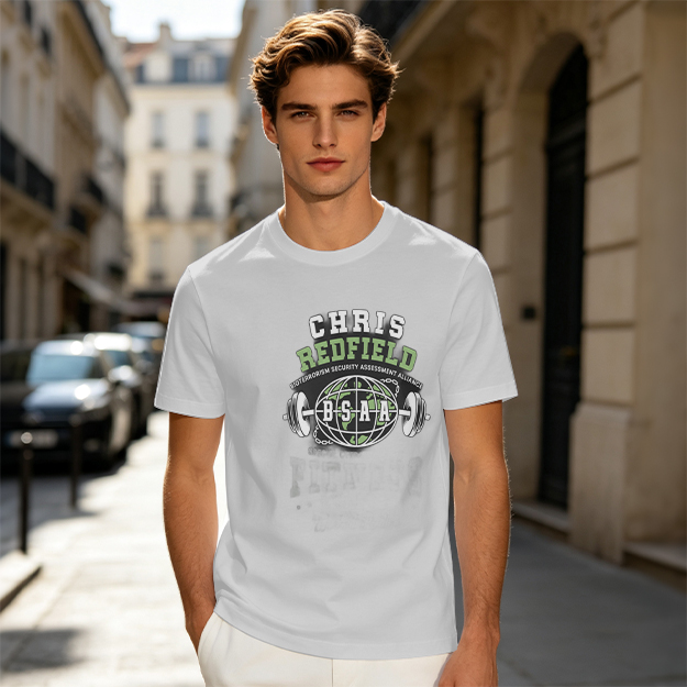 Chris Redfield BSAA Globe Barbell Graphic T-Shirt