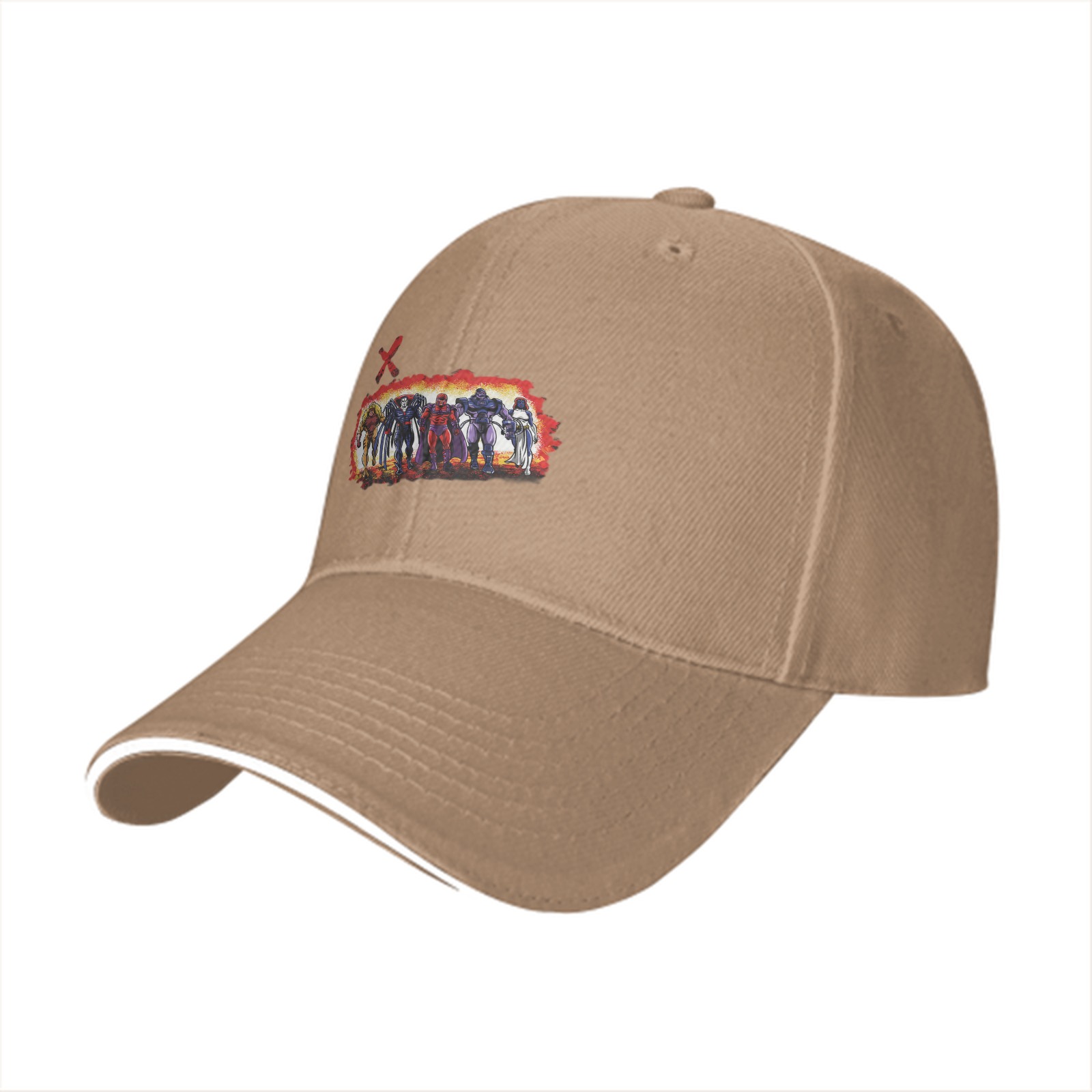 Black baseball cap with X-Men villain group graphic print