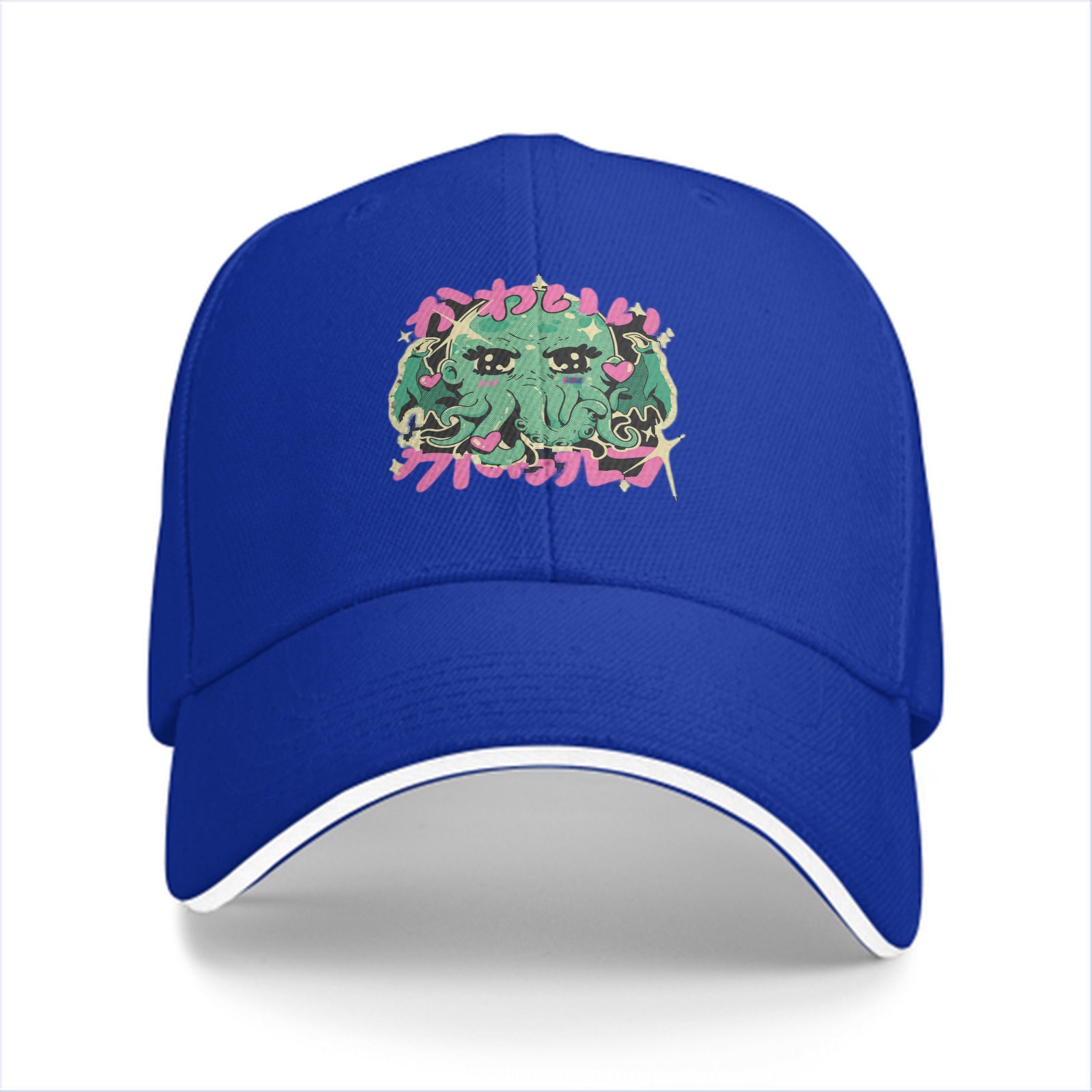 Black baseball cap with cute anime-style Cthulhu graphic