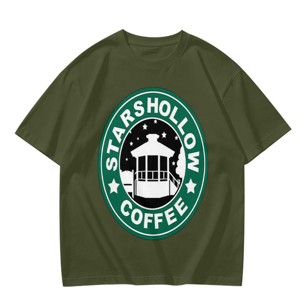 Starshollow Coffee Graphic Olive T-Shirt