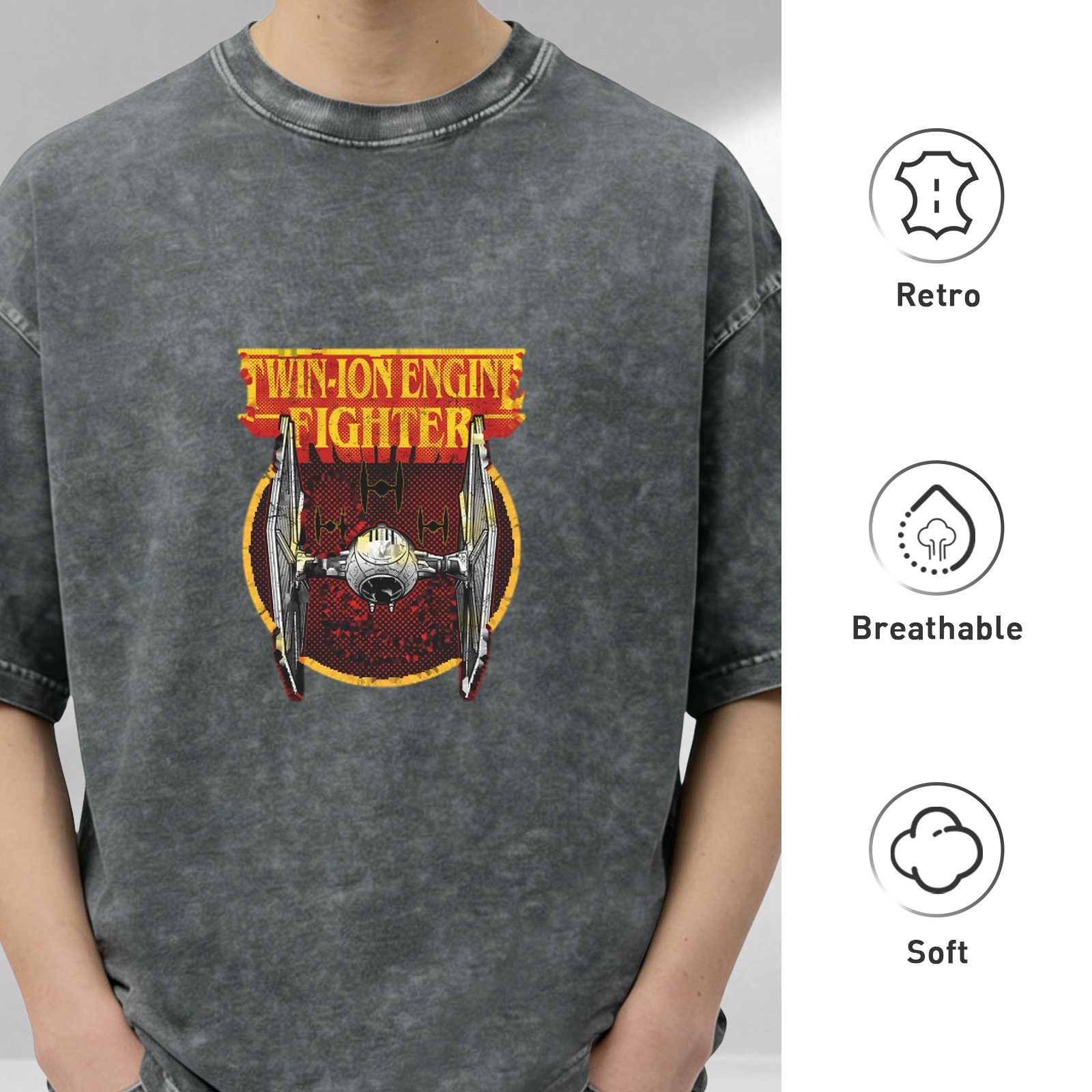 Twin-Ion Engine Fighter Star Wars Inspired Graphic T-Shirt