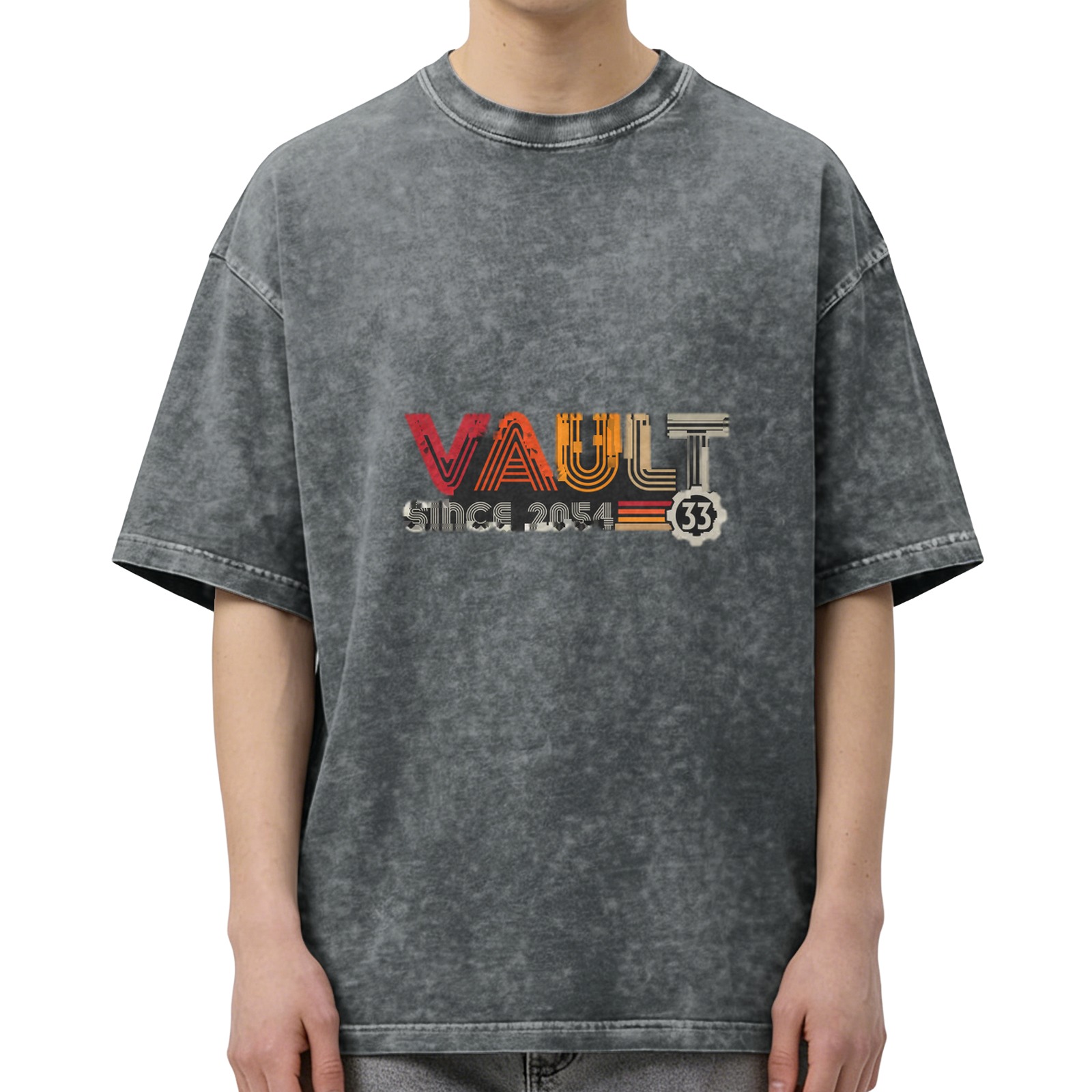 Vault 33 Since 2054 Acid Wash Graphic T-Shirt