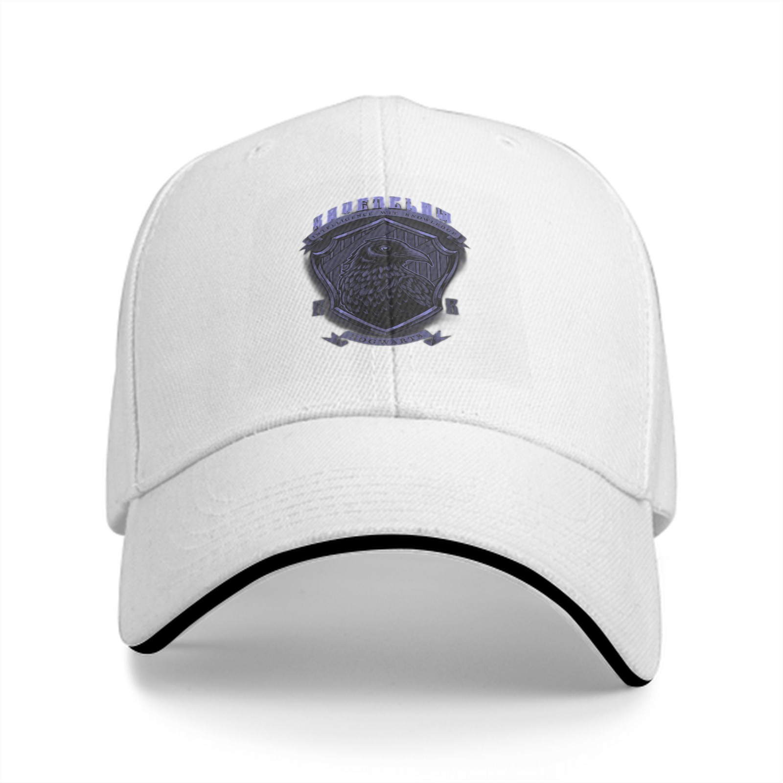 Black Ravenclaw themed baseball cap with house crest