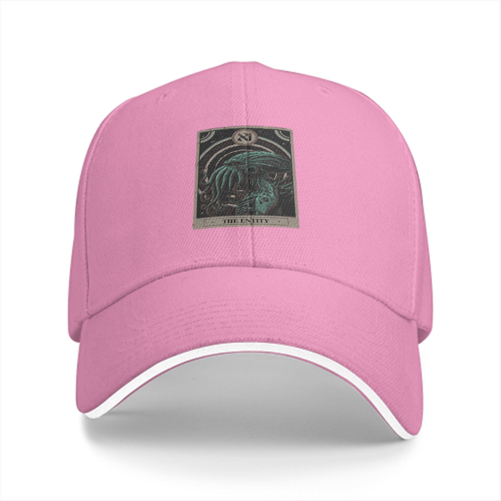 Black baseball cap with The Entity Cthulhu tarot-style graphic