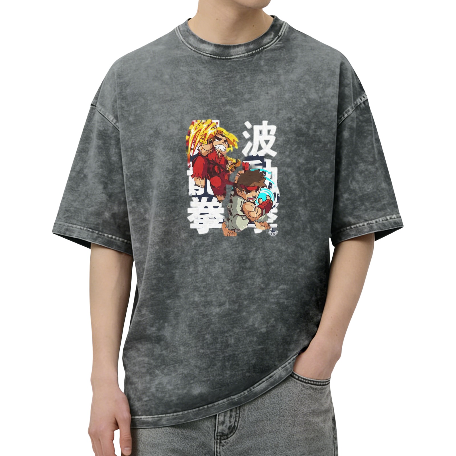 Street Fighter Chibi Characters Graphic Vintage Wash T-Shirt