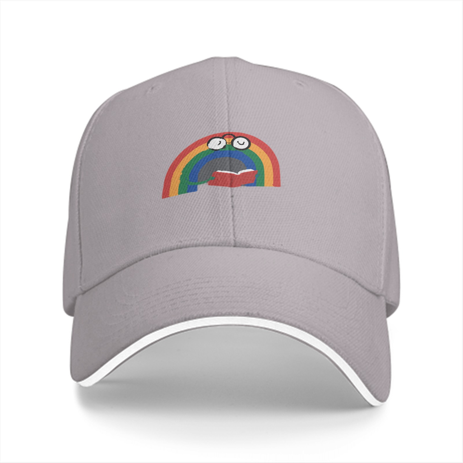 Black Baseball Cap With Reading Rainbow Graphic Design