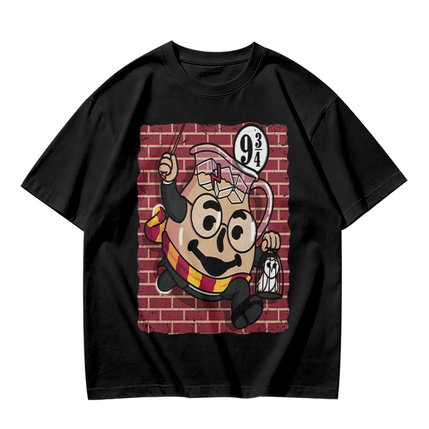 Olive T-shirt with Harry Potter themed pitcher graphic