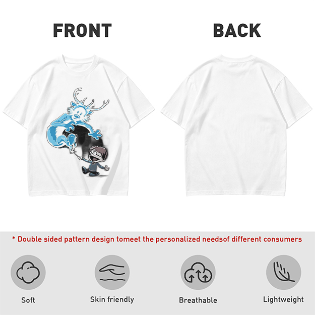 Olive T-Shirt With Harry Potter Patronus Deer Cartoon Print