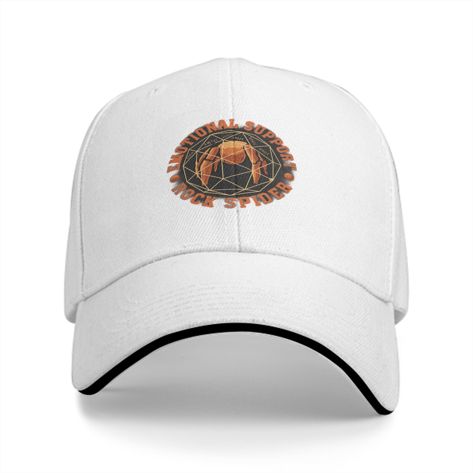 Emotional Support Rock Spider Graphic Black Baseball Cap