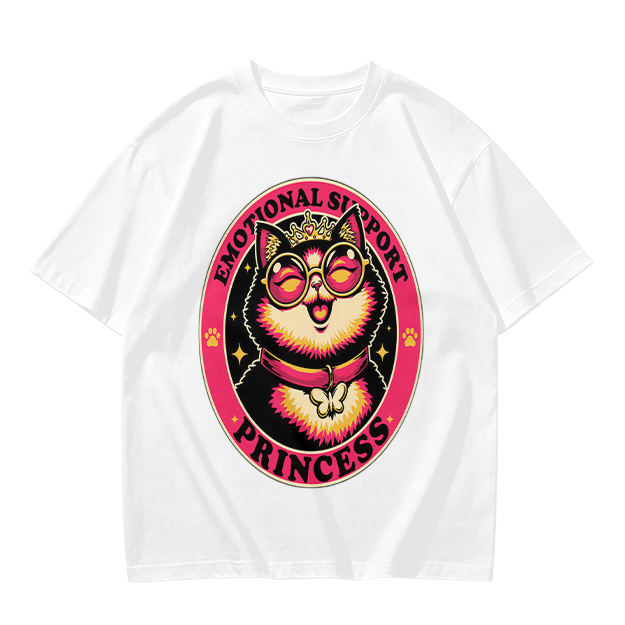 Emotional Support Princess Cat Graphic T-Shirt