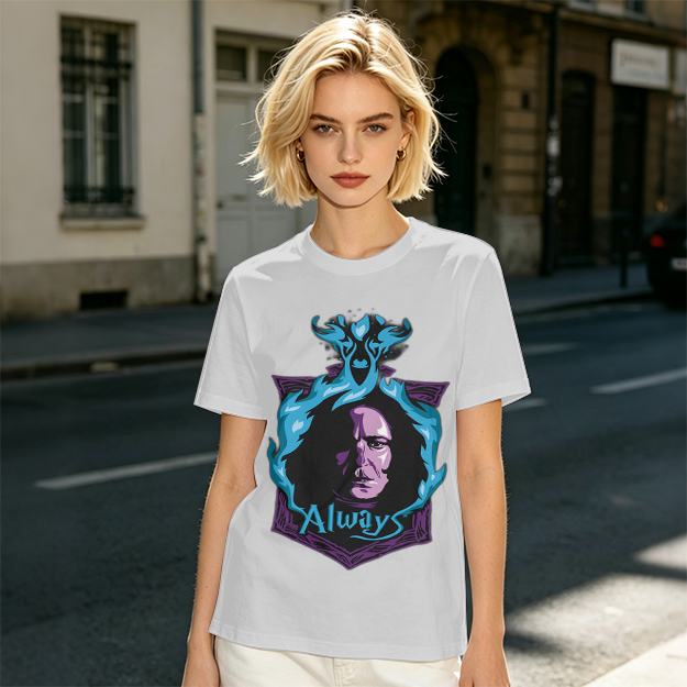 Olive T-Shirt With Severus Snape 'Always' Graphic Print