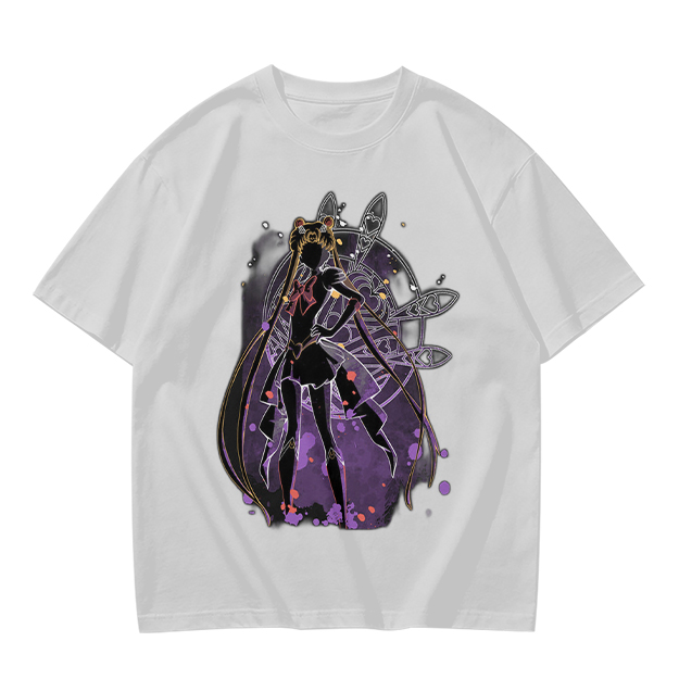 Olive T-Shirt with Sailor Moon Silhouette Graphic Print