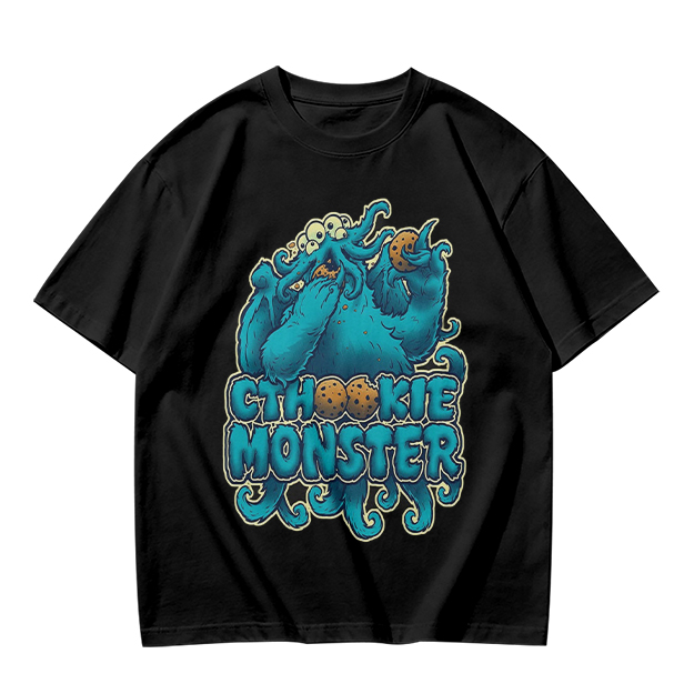 Olive t-shirt with Cthookie Monster graphic print
