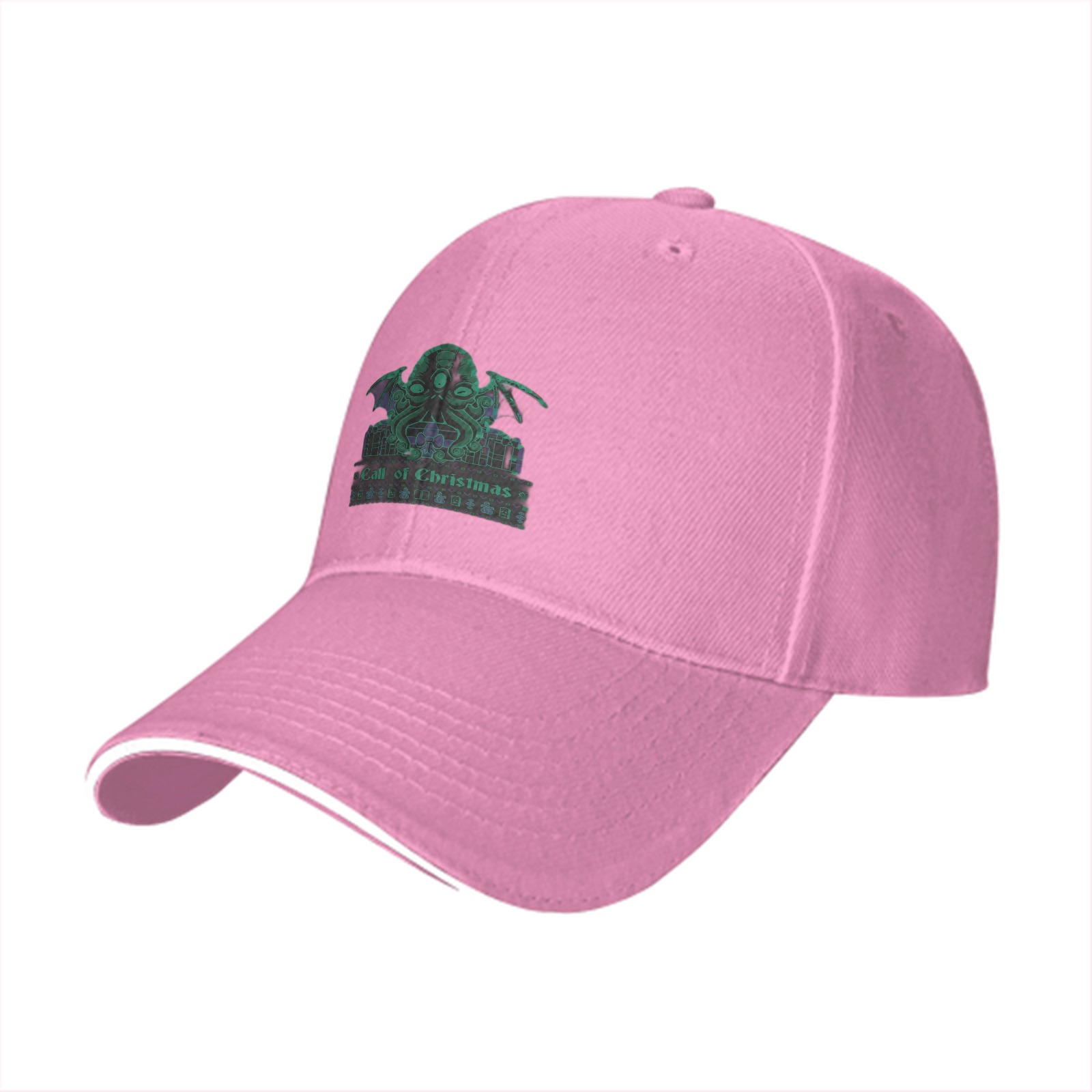 Black Baseball Cap With Cthulhu 'Call of Christmas' Graphic