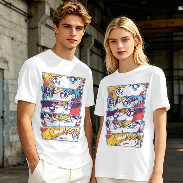 Olive Anime Sailor Moon Character Eyes Graphic T-Shirt