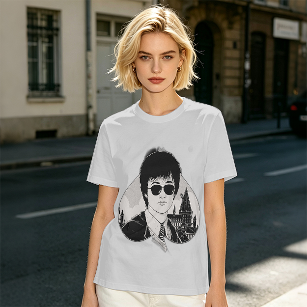Olive Green T-Shirt With Harry Potter Wearing Sunglasses Print