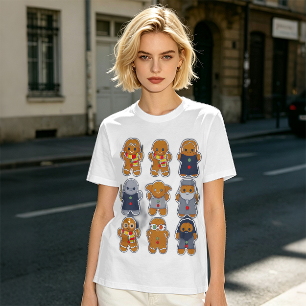 Olive T-Shirt With Harry Potter Themed Gingerbread Characters Print