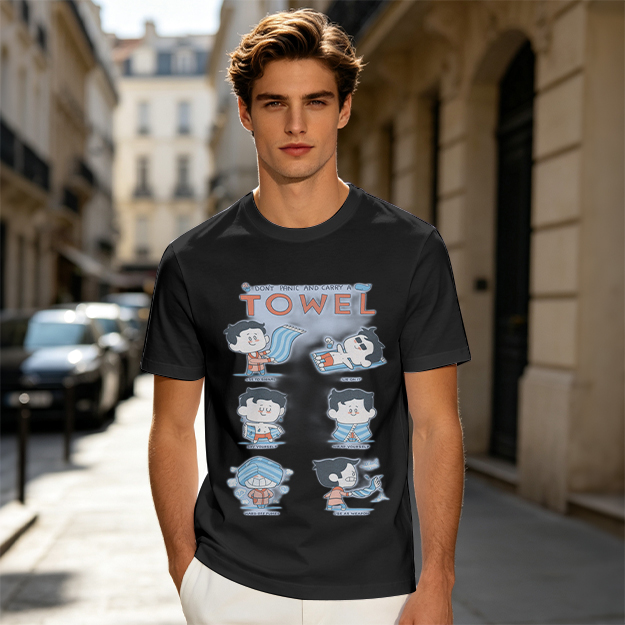 Olive T-Shirt With Cartoon Towel Themed Graphic Print