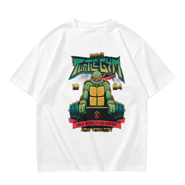 Olive T-shirt with Teenage Mutant Ninja Turtle Gym Print
