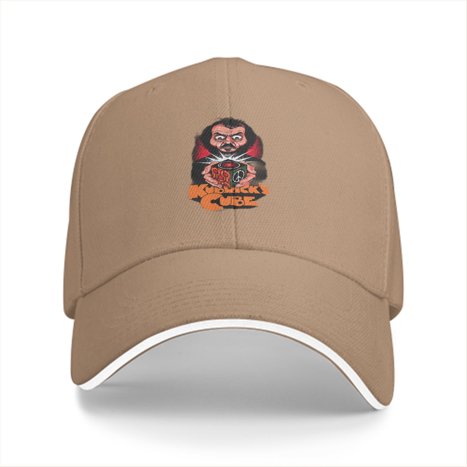 Black Baseball Cap with Kubrick's Cube Graphic Print