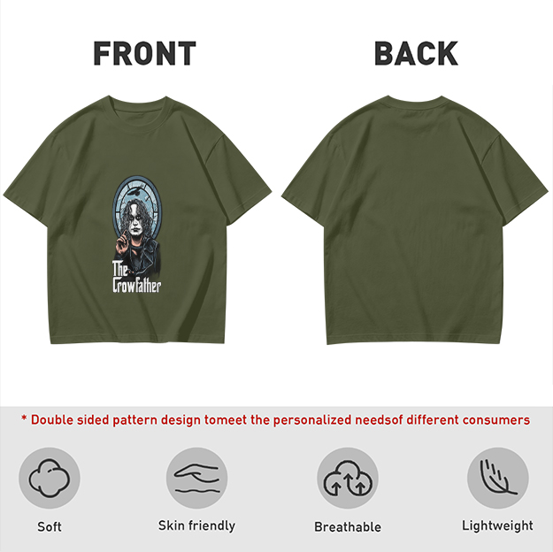 Olive Graphic T-Shirt Featuring The Crowfather Design