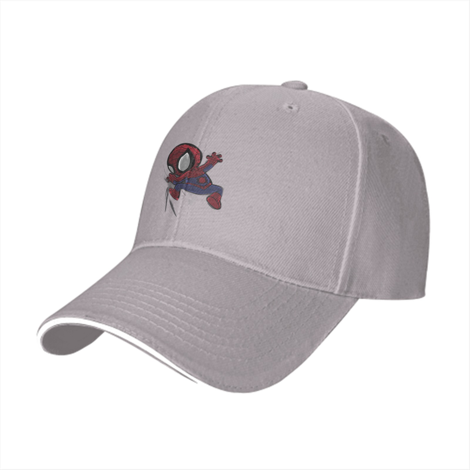 Black Baseball Cap with Chibi Spider-Man Graphic