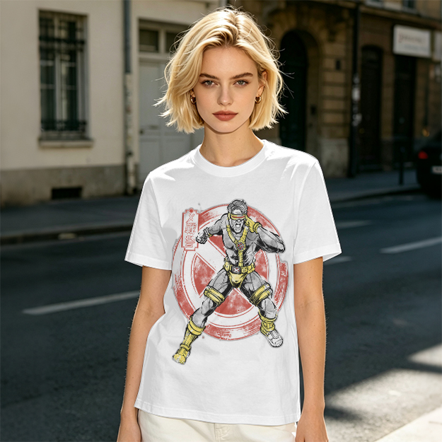 Olive T-shirt with Cyclops X-Men Superhero Graphic Print
