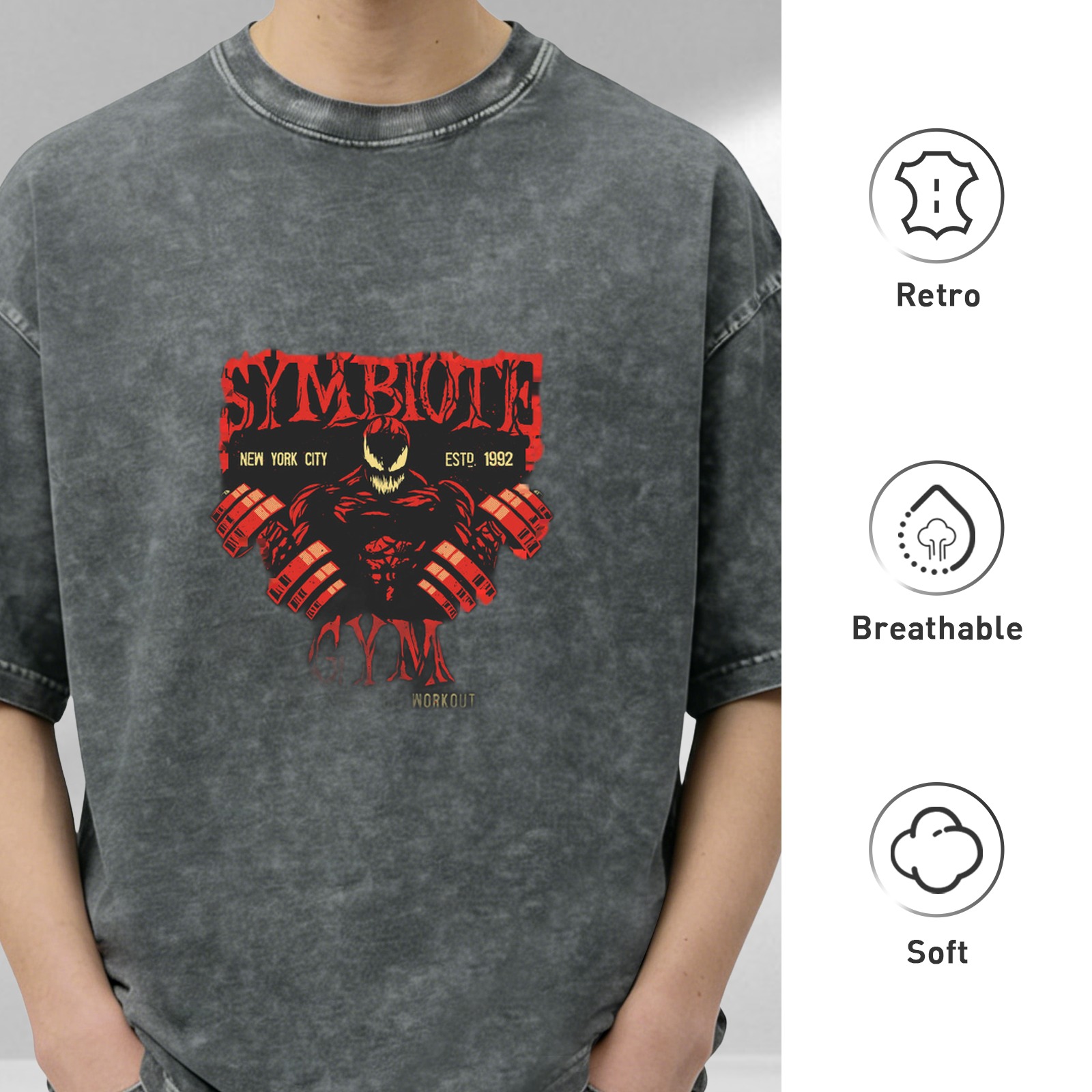 Symbiote Gym New York City Est 1992 Workout Graphic T-Shirt