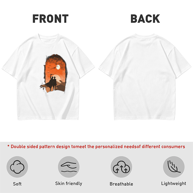 Olive T-Shirt With Desert Sunset Silhouette Print