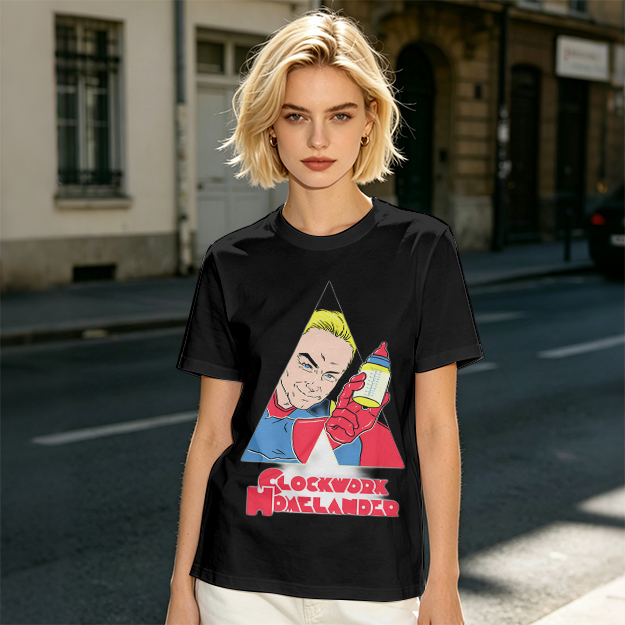 Olive Graphic T-Shirt with Clockwork Homelander Artwork